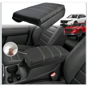 Volcaner Center Console Cover for 2023 2024 Honda CRV Accessories, Leather s21